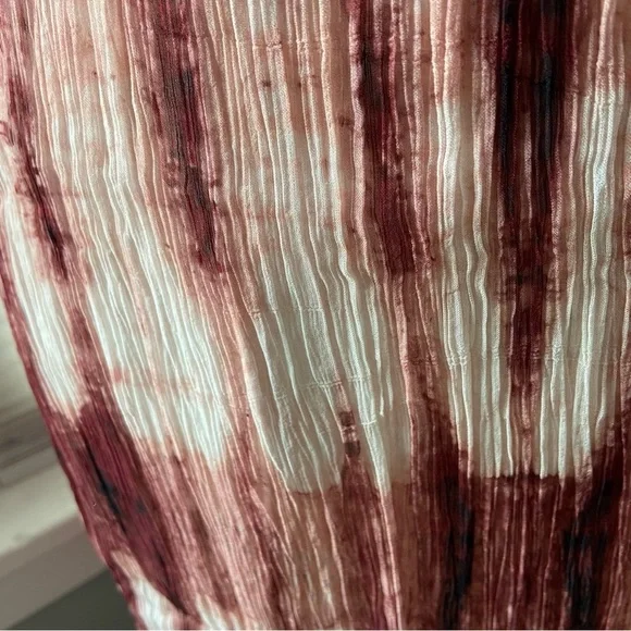 Sundance Gemi Pink Multi Tie Dye Floral Embroidered Dress Cupro Chiffon Size S - Picture 7 of 15